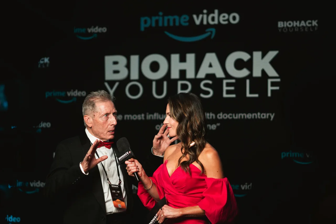 A red-carpet interview at the Las Vegas premiere