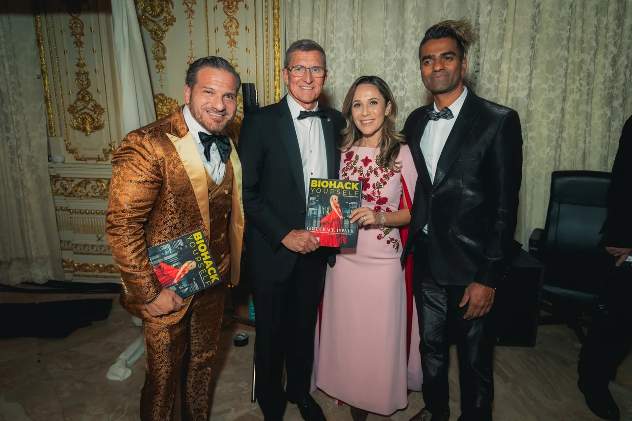 The founders and guests on the ballroom sofa