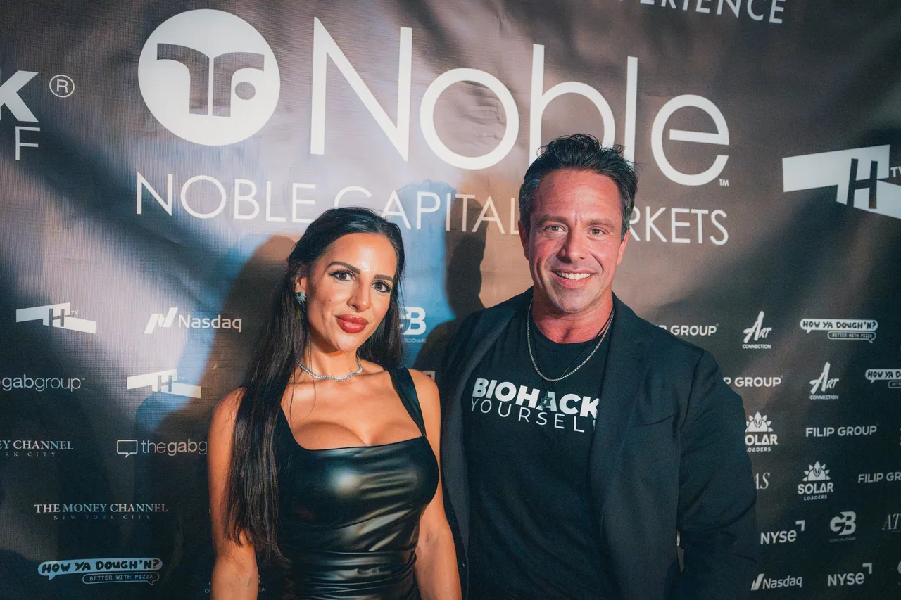 TereZa and Anthony at the Noble Capital Markets backdrop