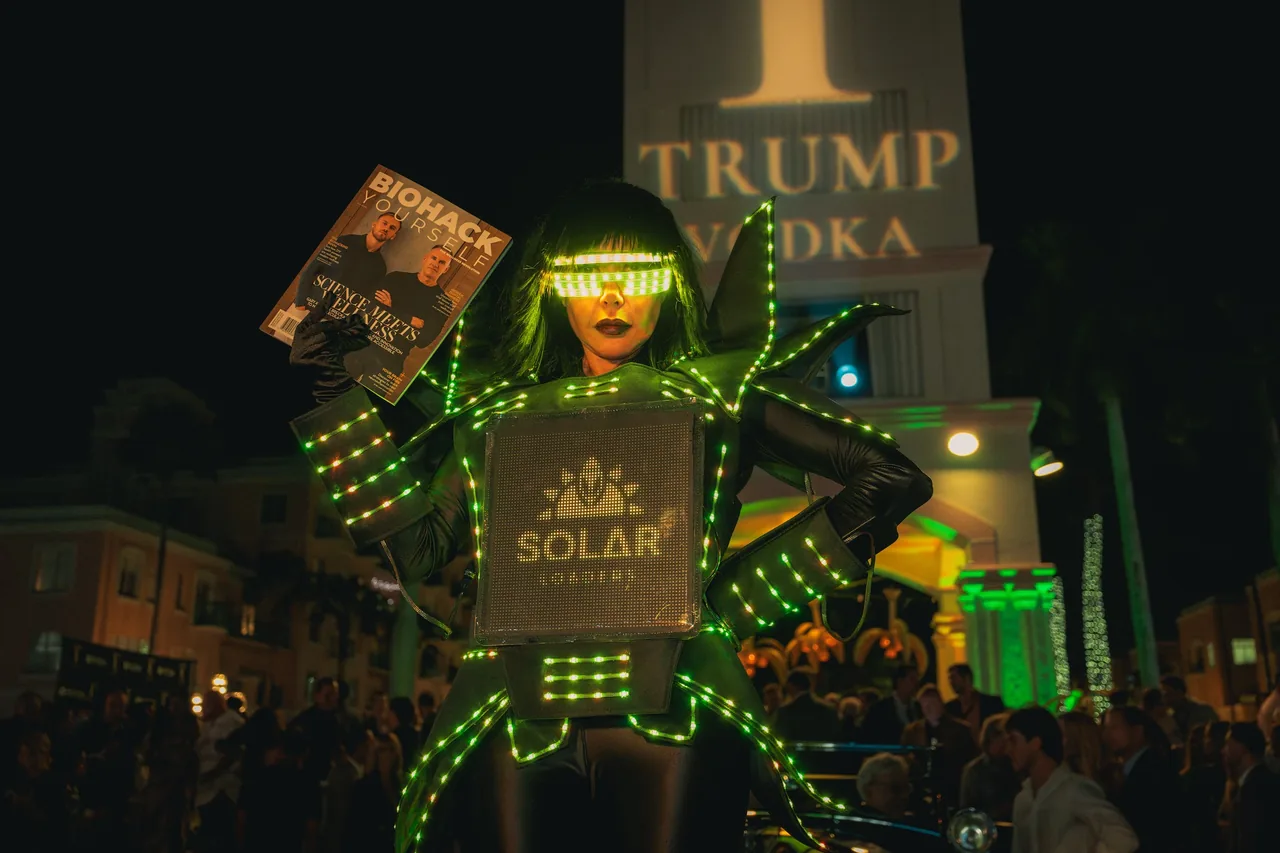 The LED robot at the event