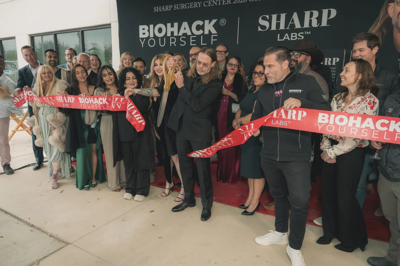 The ribbon cut at the Sharp Labs grand opening