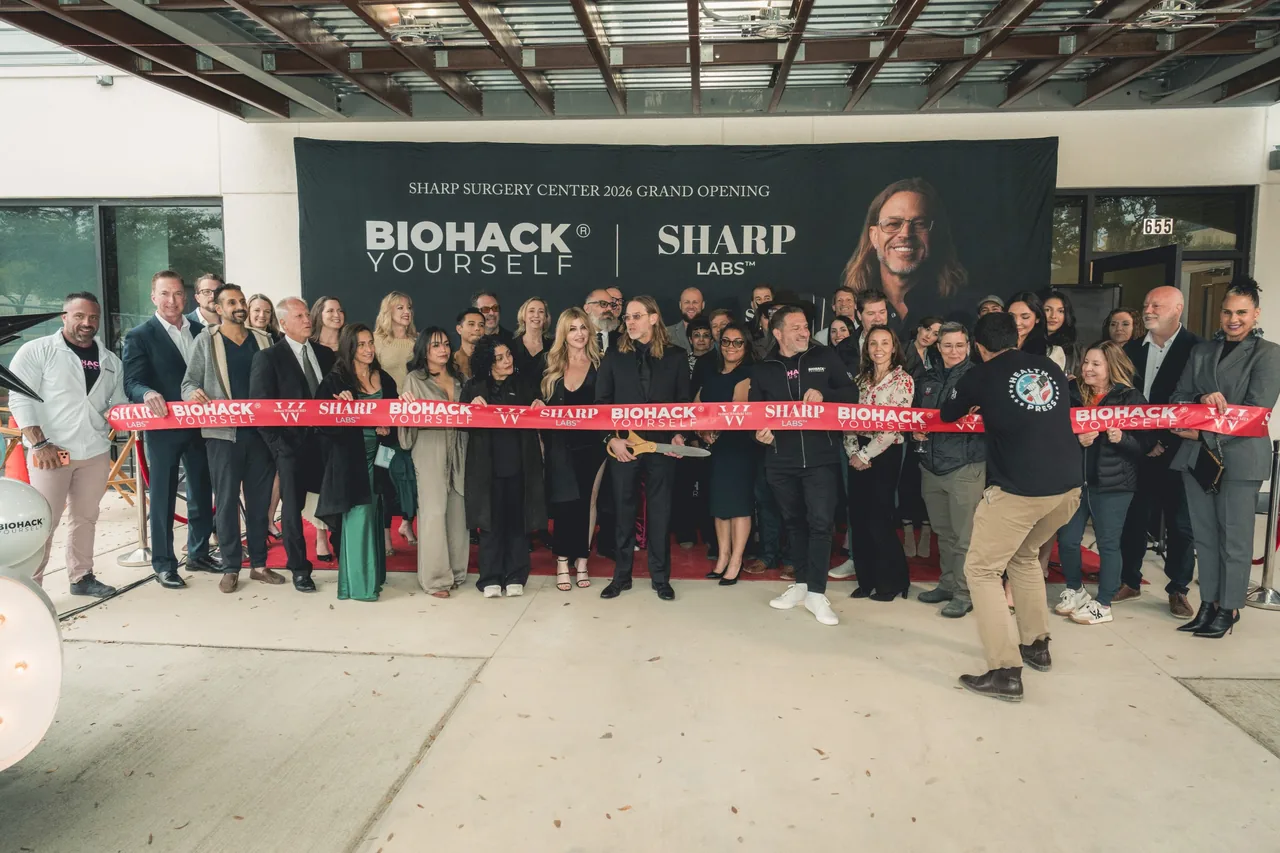 The ribbon cut at the Sharp Labs grand opening