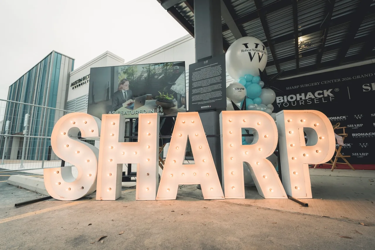 The SHARP marquee letters